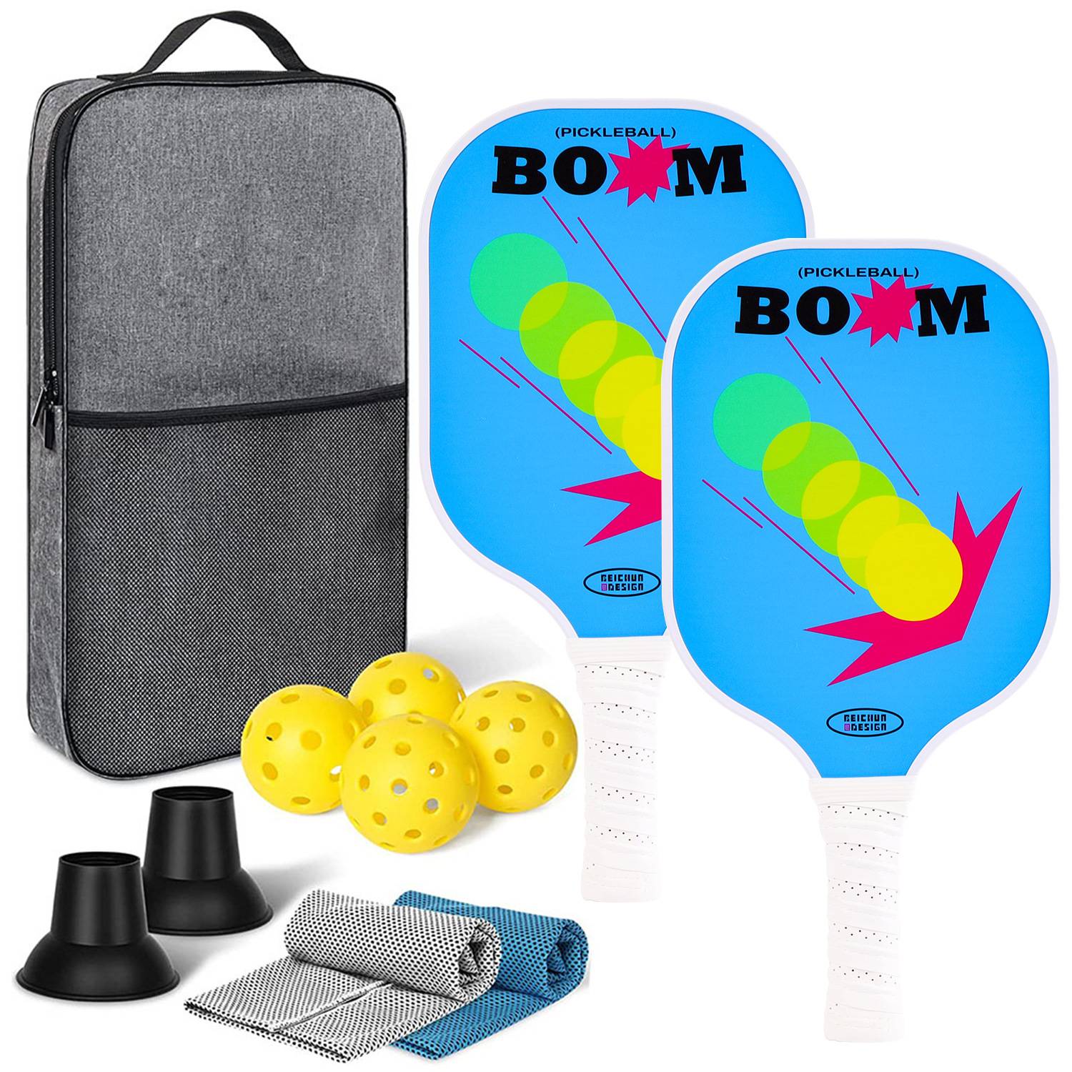 [Ultra-Light match-level carbon fiber-17] Double shot+4 balls+backpacks+two sweat towels+two pickups